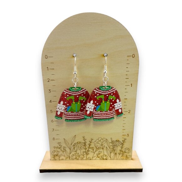 Ugly Elf Christmas Sweater Red Green and White - Picture 3 of 6